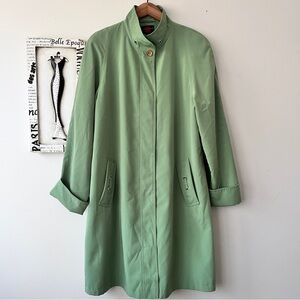 Vintage Gallery Spring Women's Classic Grandma Green Trench Coat Size L